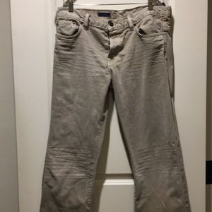 Kunna mens button fly distressed pants  embroidered signature K size 32 beige